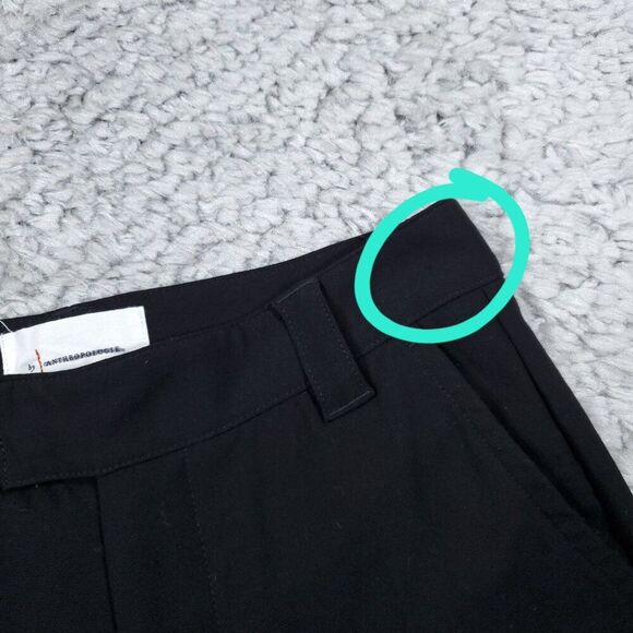 READ Anthropologie Low Rise Ankle Zip Wide Leg Pants Black Size 0 Stretch - Picture 7 of 12